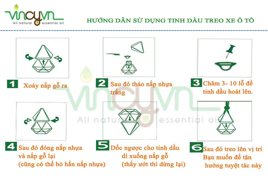 Cách dùng tinh dầu xá xị treo xe oto